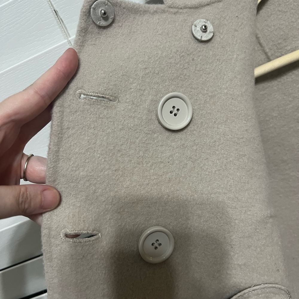 S Max Mara Angora Blend Pea Coat Cream | Quiet Luxury Old Money Chic Timeless - Picture 3 of 16